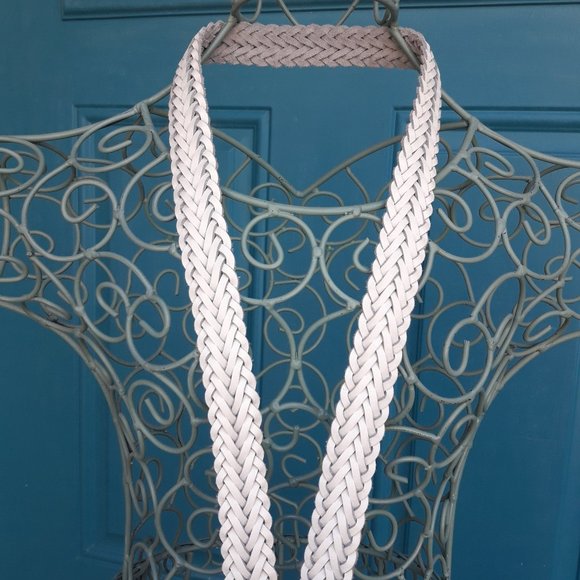 Genuine Leather Belt Braided White Woven Multi Loop Real Leather Belt Womens main image 9